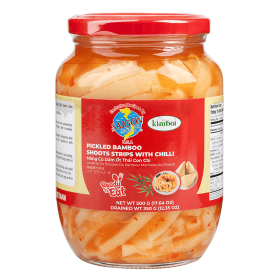 Pickled Bamboo Shoots Strips with Chili 17.64 oz