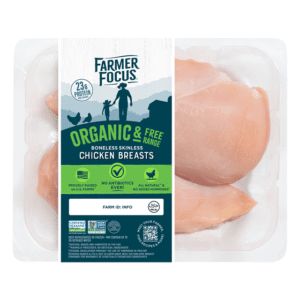Organic & Free Range Chicken Boneless Skinless Breast ,Halal, Frozen 1.2-1.3 lb