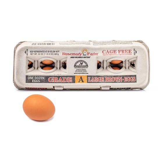 Rosemary Farms Large Brown Cage-Free Eggs 12ct 12 count