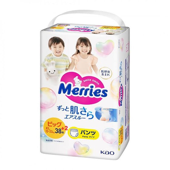 MERRIES Baby Pull Up Pants Diaper XL 12-22kg 40Pcs 1 each